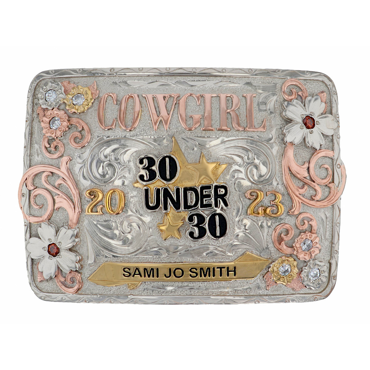 COWGIRL 30 Under 30 Alumni Belt Buckle | By Montana Silversmiths - Includes Wood Display Box and Shipping