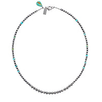 Sterling Silver and Turquoise Desert Pearl Necklace with Turquoise Tab | COWGIRL Heirloom by Peyote Bird