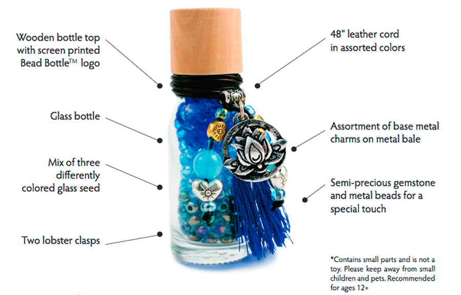 Custom Gold Cowgirl Hat Bead Bottle Blue