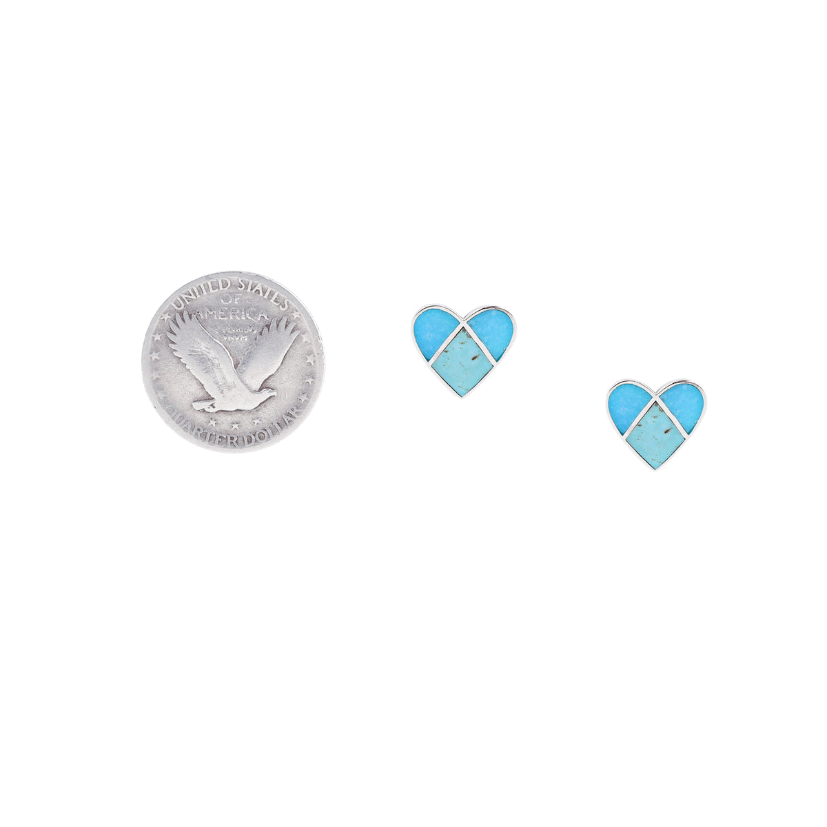 Corazon Inlayed Turquoise Heart Earrings | COWGIRL Heirloom by Peyote Bird