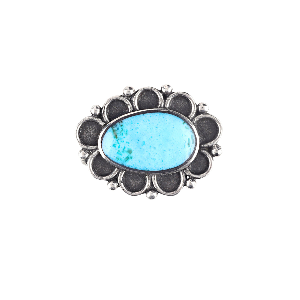 Sterling Silver and Turquoise Oxidized Pin | COWGIRL Heirloom by Peyote Bird