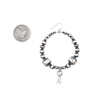 Sterling Silver Bead Loop Earrings with Blossom Dangles | COWGIRL Heirloom by Peyote Bird