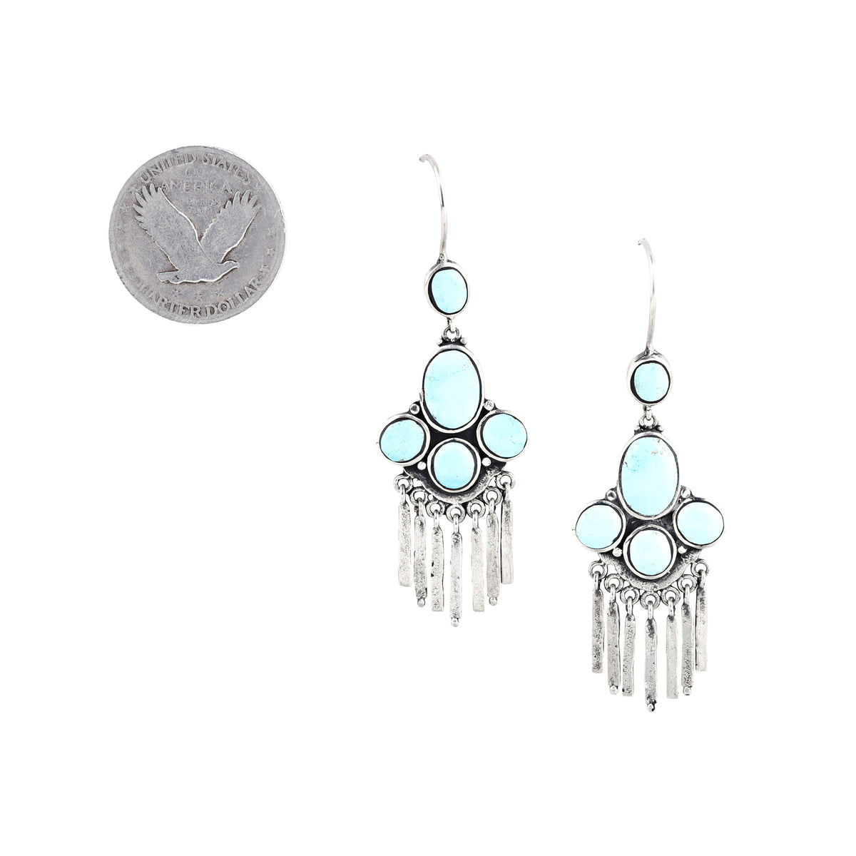 La Reina Turquoise & Silver Earrings | COWGIRL Heirloom by Peyote Bird