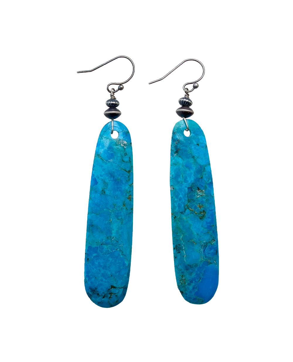 TURQUOISE LONG SLAB EARRING